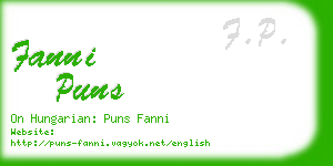 fanni puns business card